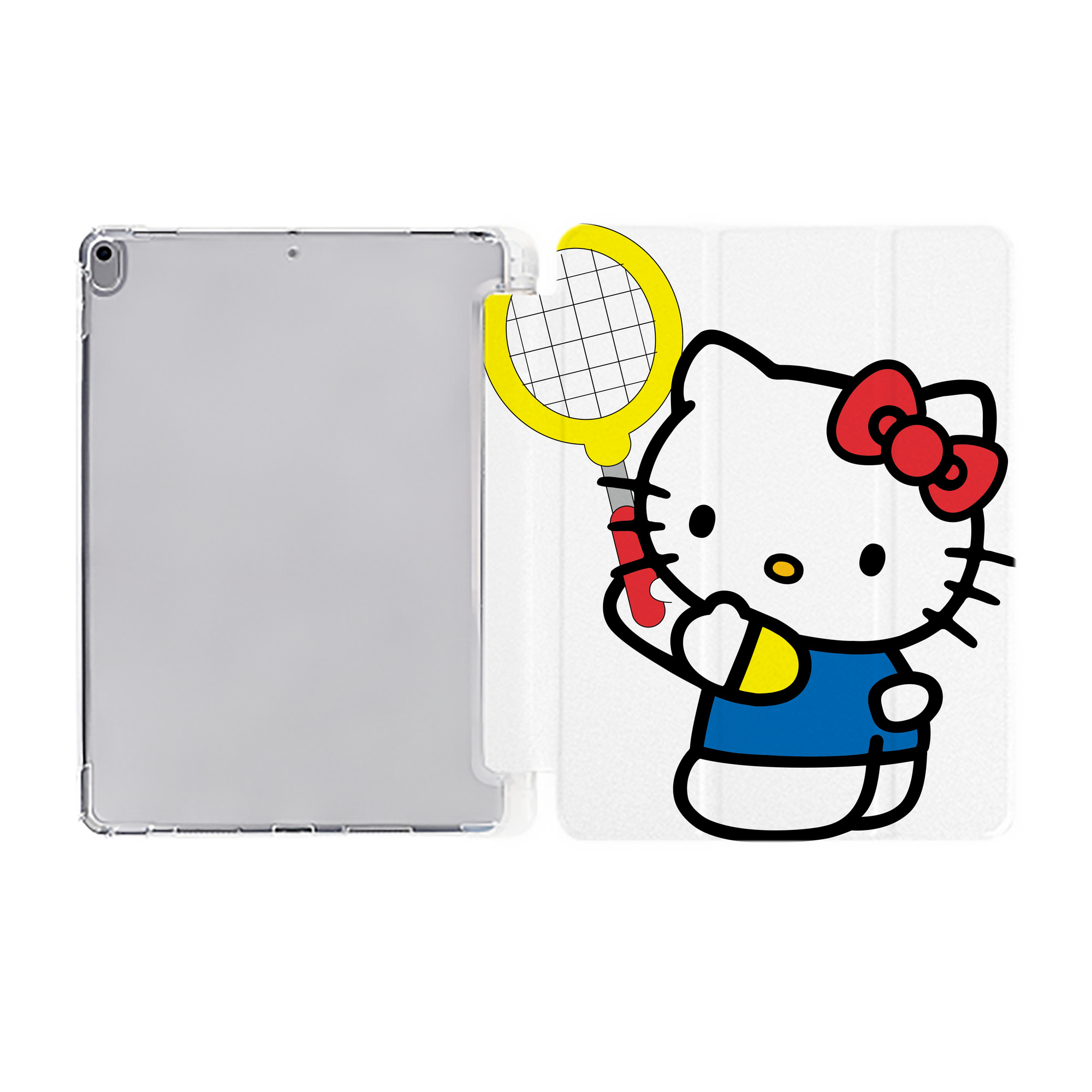 （画像用） Hello Kitty ハローキティ IPad ケース ペン収納付き 三つ折りスタンド PUレザー×シリコン 対応機種9.5/10.5/10.9インチ